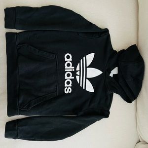 Adidas kids hoodie black with logo size 9-10